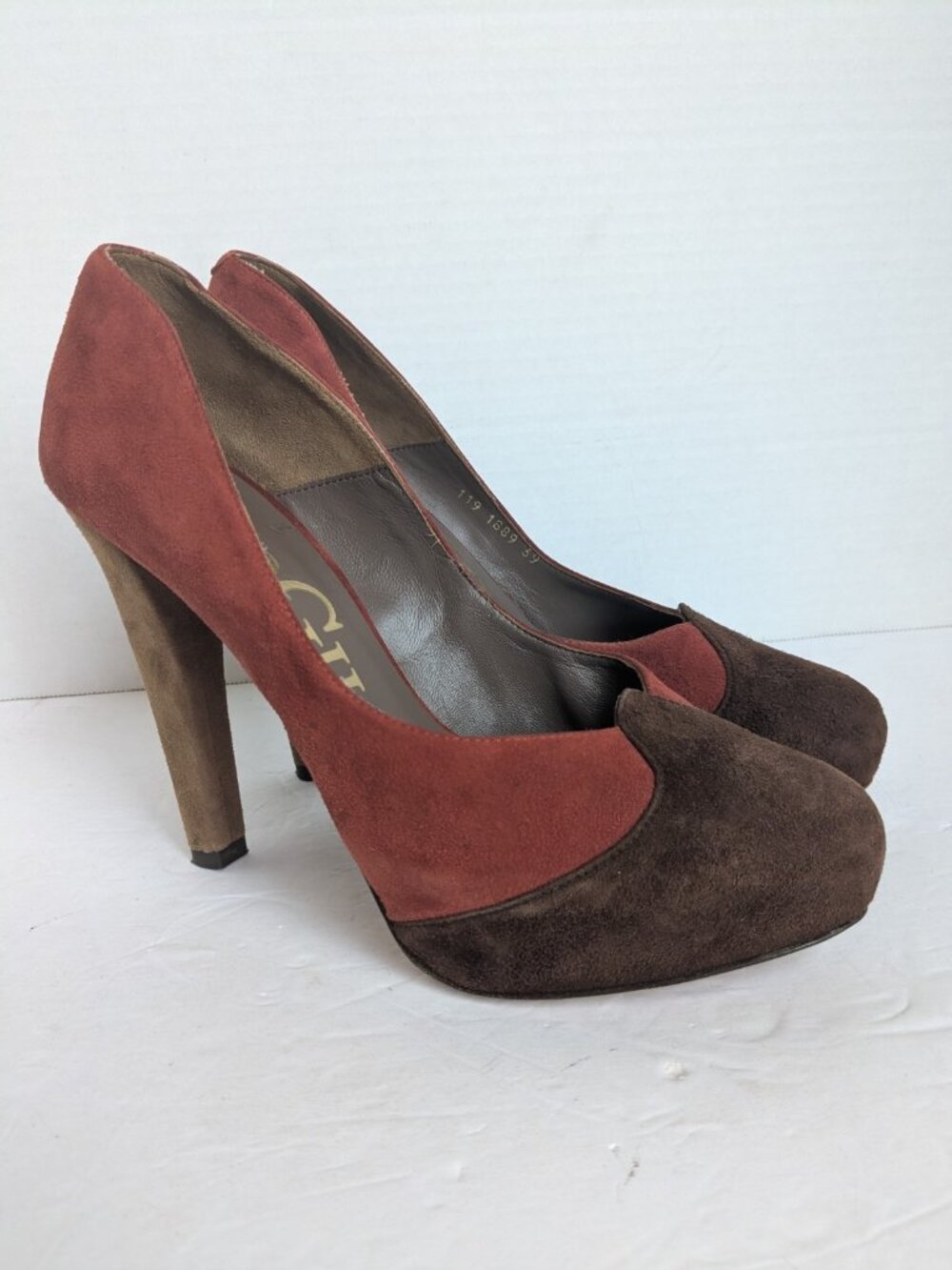 PACO GIL Suede Leather Pumps Platform Heels Sz EU 39 US 8.5 - Made in Spain -Red